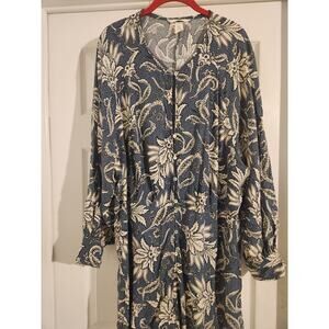 H&M Womens Dress Blue White Flowers XXL
